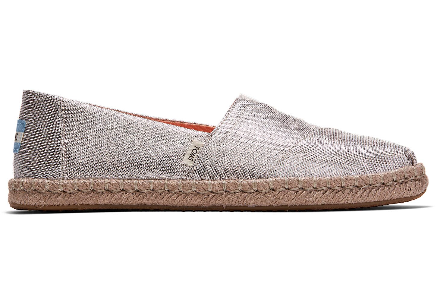 Toms Sparkle Woven - Womens Alpargata Espadrilles - Silver - NZ - 628314DMO